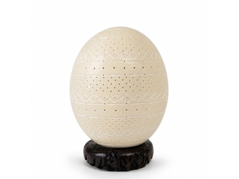 Carved Ostrich Eggs - Ethnic Pattern